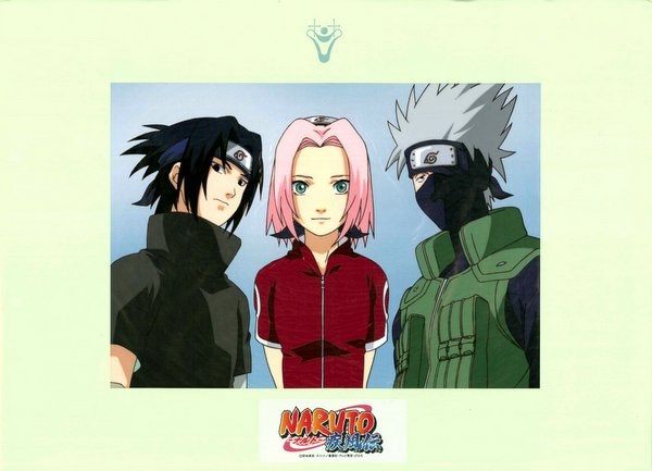 NARUTO -ナルト- 疾風伝 サスケ/サクラ/カカシ 複製セル画