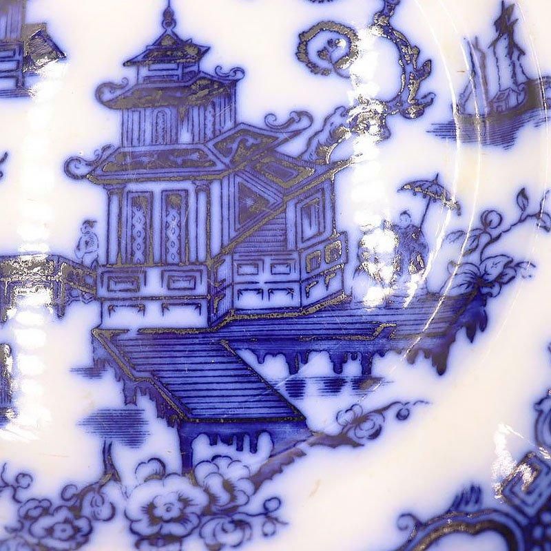 アンティーク深皿 オランダ製1880年頃 シノワズリ柄