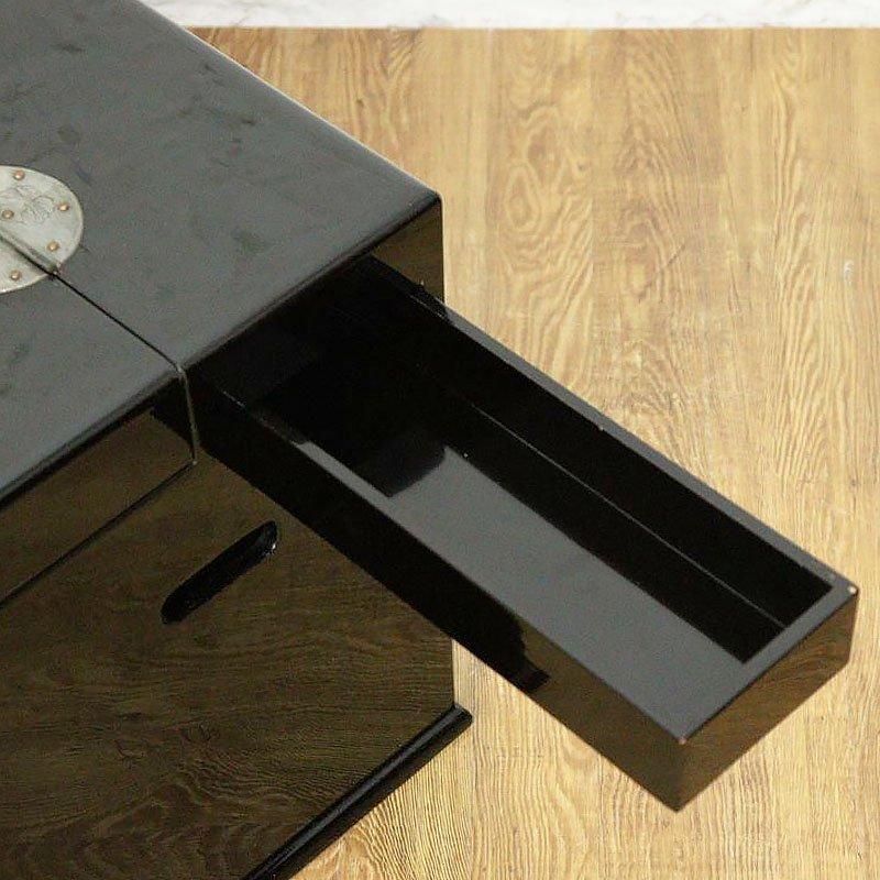 ヴィンテージ 黒塗り硯箱 小引出し 大正時代の和骨董