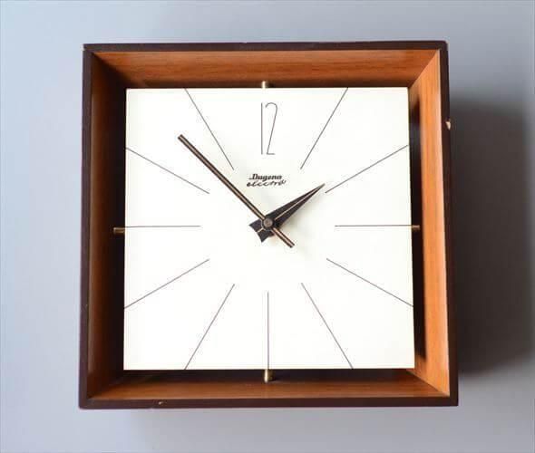 ドイツ製 Dugena ミッドセンチュリー 木製壁時計 商品名:マルメの