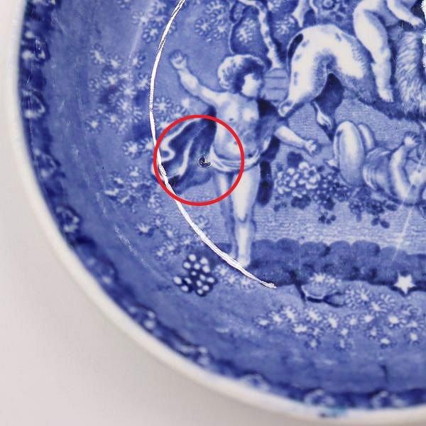 アンティーク小皿 1910年オランダ製 獅子と子供の図
