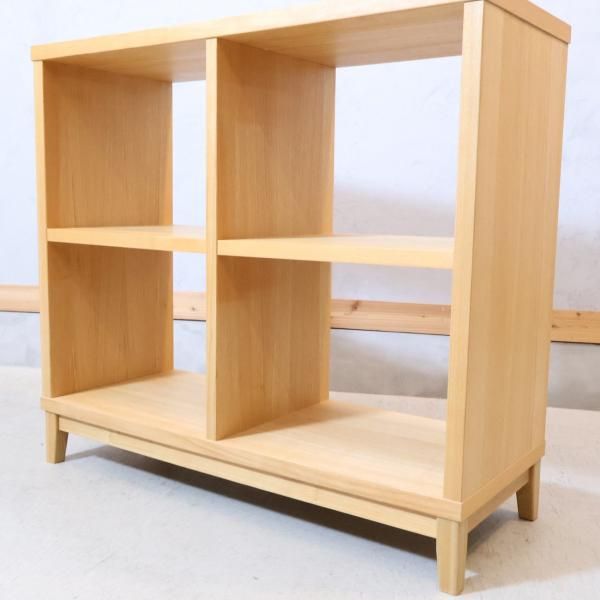 MUJI(無印良品)の稀少なオープンシェルフ2×2/タモ材 ナチュラルです