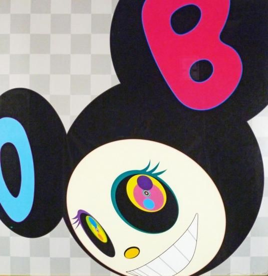 村上隆「AND THEN Black」絵画 額付 版画 - ギャラリーボヤージュ