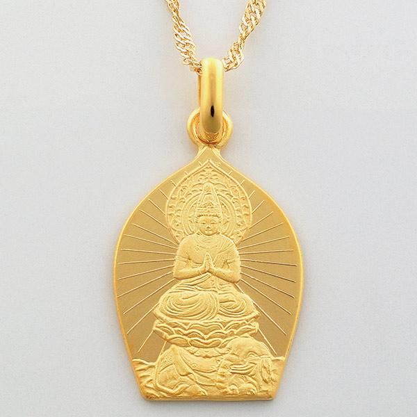 純金製 守護本尊ペンダント （辰・巳）普賢菩薩 - 三宝堂オンライン