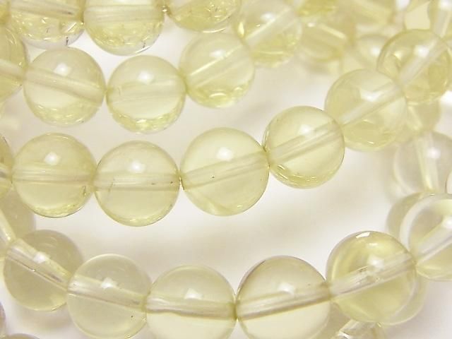 ブラジル産 宝石質レモンクォーツ ラウンド8mm 1連（ブレス）｜天然石