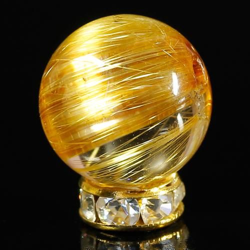 タイチンキャッツアイルチルクォーツ Φ13mm 粒(通し穴あり)(型番bs1020)