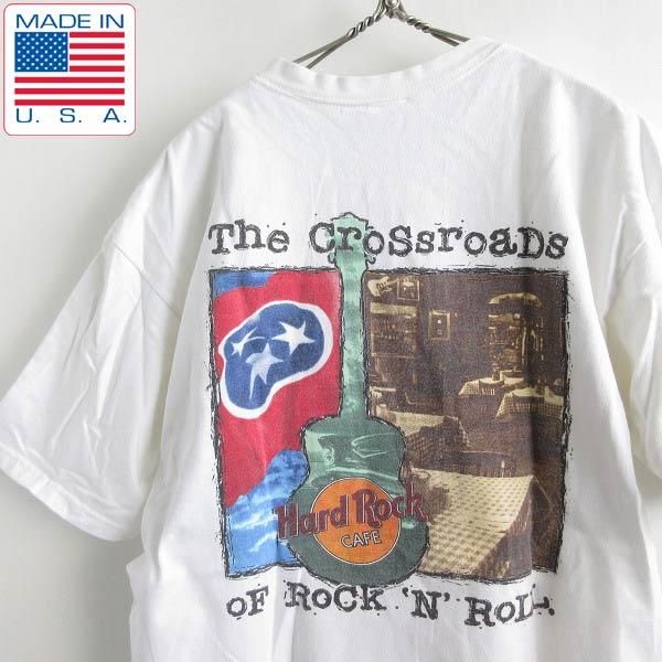 90's USA製 Hard Rock CAFE ハードロックカフェ 企業物 半袖Tシャツ 白