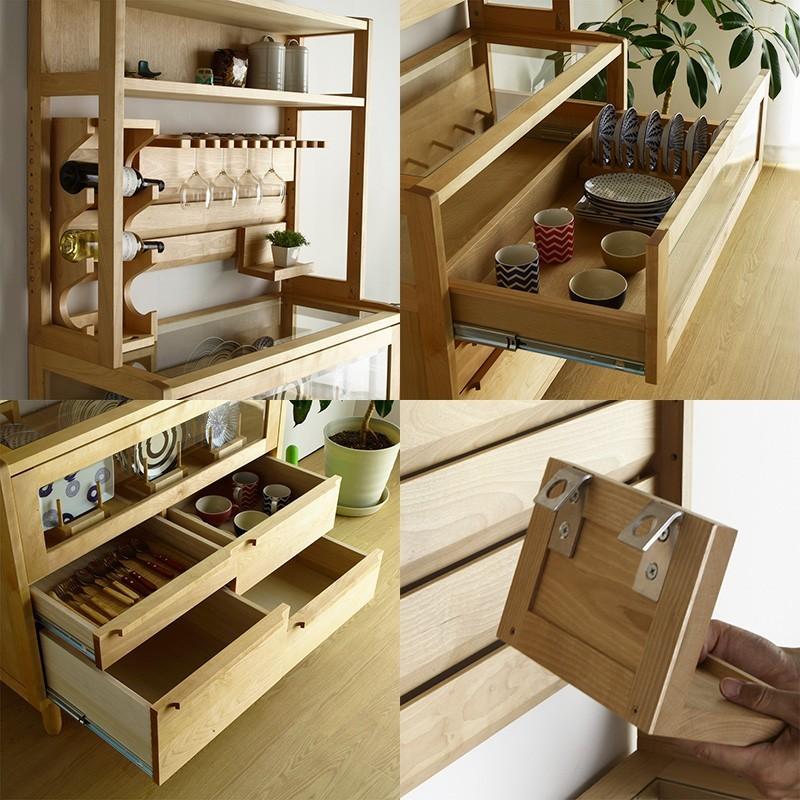 charm カップボード 食器棚 キッチン収納 幅100cm バーチ チャーム