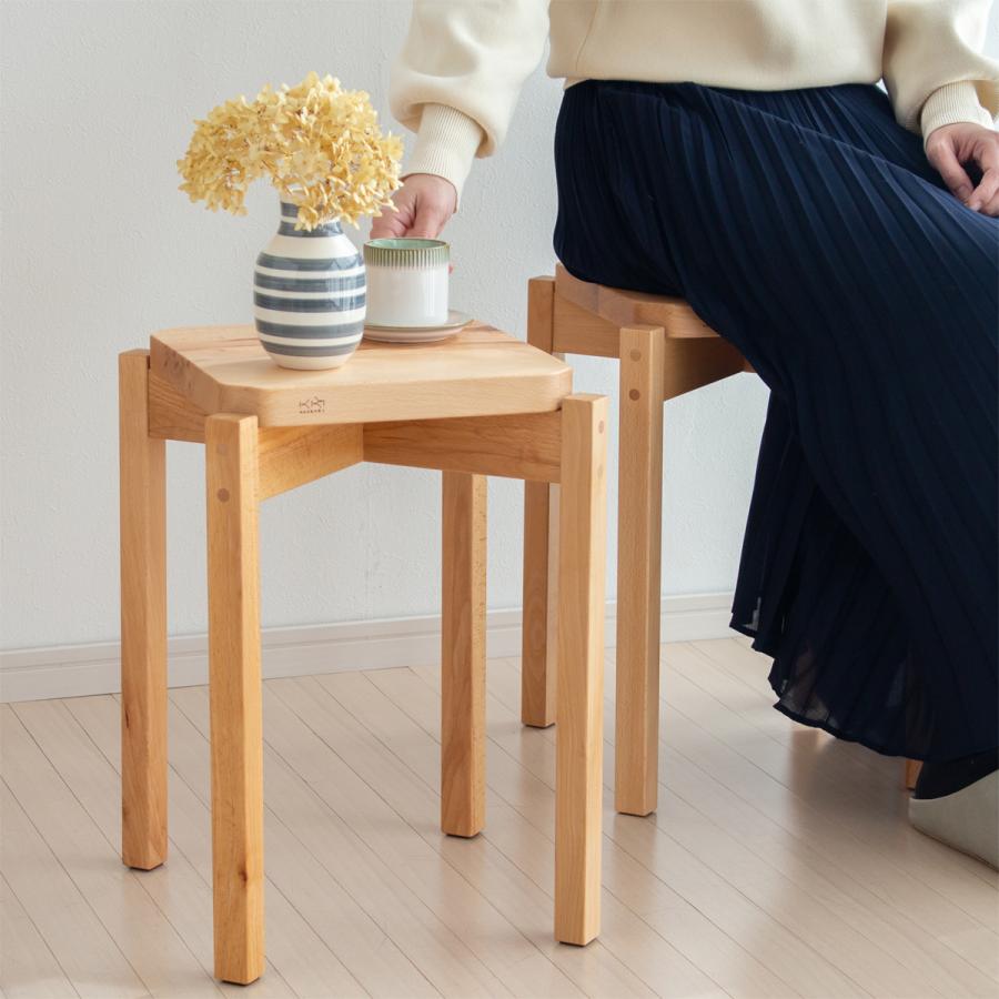 朝倉家具 スツール 木製 四角 おしゃれ 日本製 スタッキング 木目の