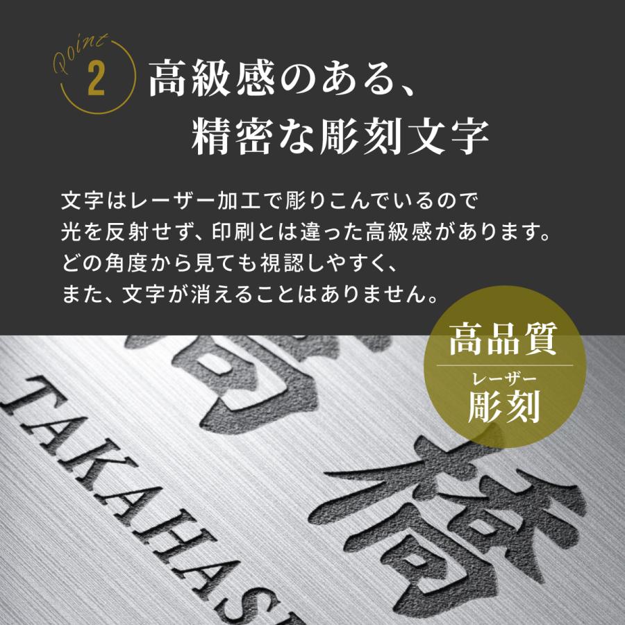 かたちラボ 表札 ステンレス調 150×150 L シルバー 名入れ無料