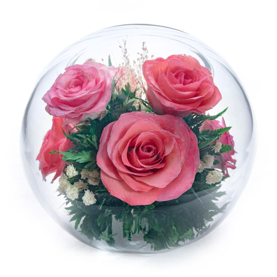 神戸花物語 ドライフラワー ガラスドーム バラ 薔薇 お祝い お供え 仏