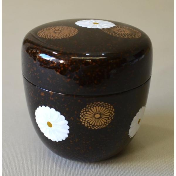 中棗 溜塗 菊置上げ蒔絵 樹脂製 : 茶道具・宝雅堂 - 通販 - Yahoo