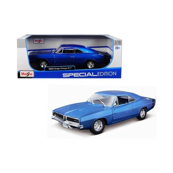 ミニカー 1/18 maisto 1970 ダッジチャージャー 青 1969 Dodge Charger