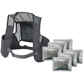 375664 ピタッと冷却ベスト 予備保冷剤付き 日本緑十字社 フリーサイズ