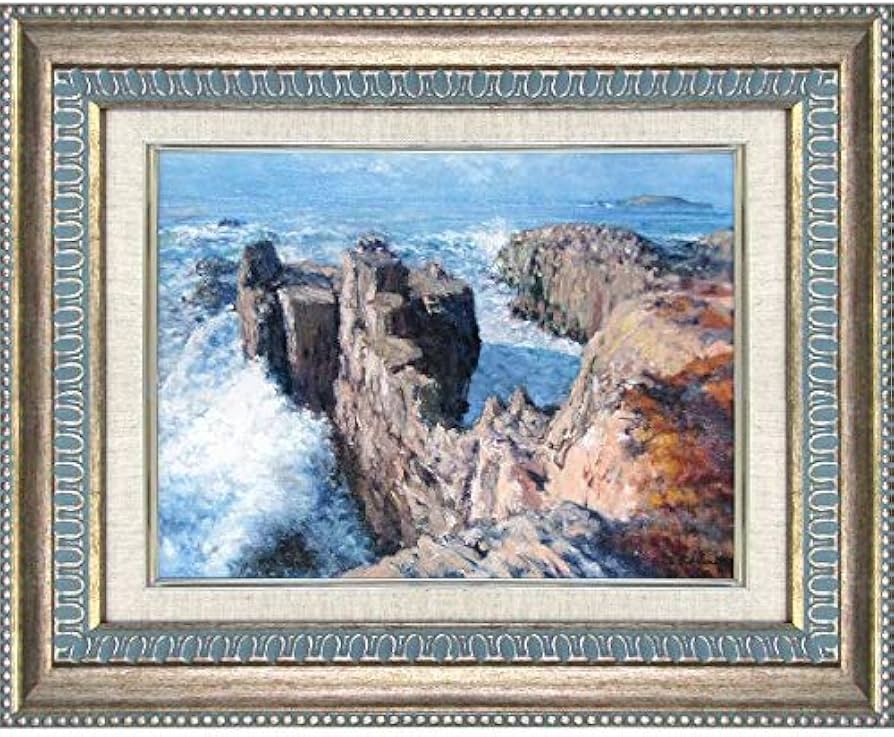 Amazon.co.jp: 澤井進『東尋坊(F4号)』油彩画 風景画 海洋画 崖 景勝地