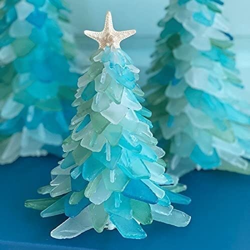 海のクリスマスツリー〜パープル〜 シーグラスアート／貝殻／Xmas 海の