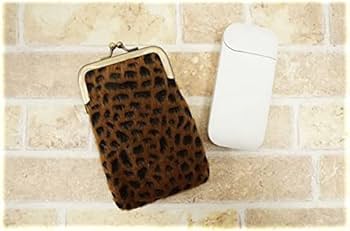 Amazon.co.jp: アイコス用のケース がま口 ポーチ ヒョウ柄 ブラウン系