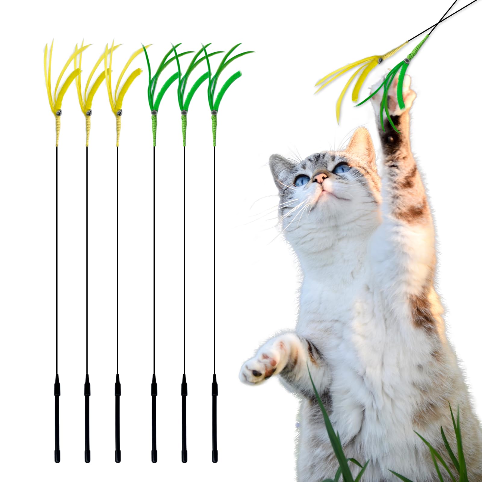 Amazon | (SixMeow)猫じゃらし、猫おもちゃ、猫のお遊びススキ草
