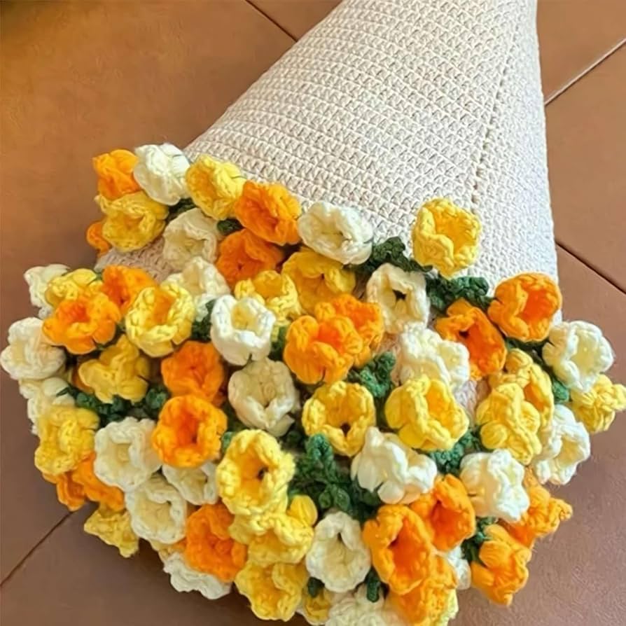 Amazon｜軽くて柔らかい、手編みのバラの花束ブランケット