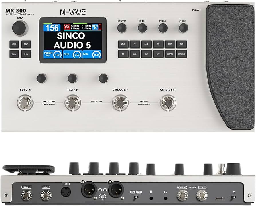 Amazon.co.jp: M-VAVE MK-300 ギターマルチエフェクトプロセッサー