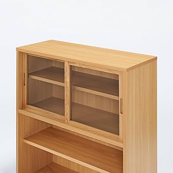 Amazon｜無印良品 木製カップボード 幅88×奥行44×高さ175.5cm オーク材
