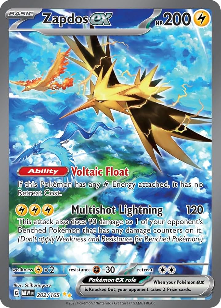 Pokemon - Zapdos ex 202/165 - Pokemon 151 - Special Illustration