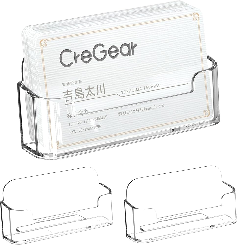 Amazon | CreGear アクリル 名刺スタンド 3個入り 名刺立て カード