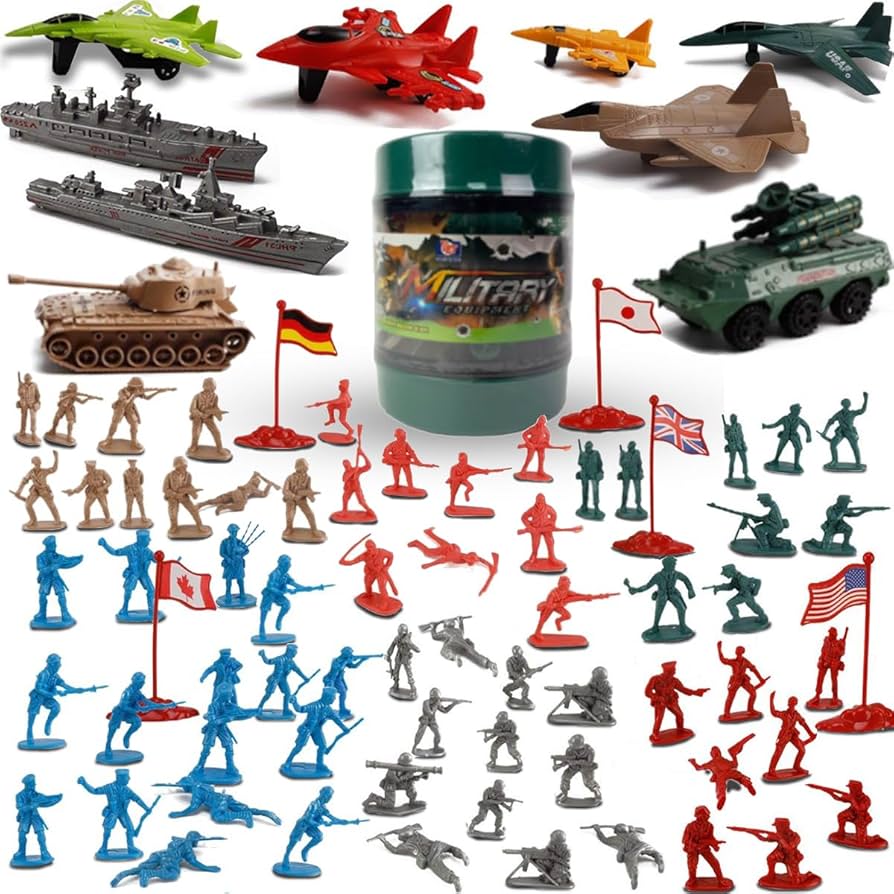 Amazon.co.jp: Army Men Action Figures Soldier Bucket Playset with