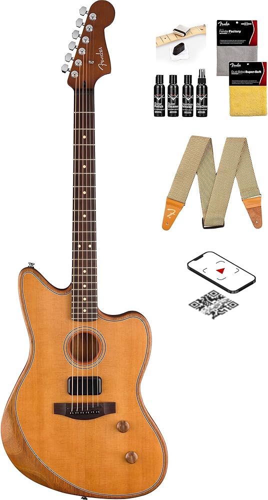 Amazon.com: Fender Acoustasonic Standard Jazzmaster - Aged Natural