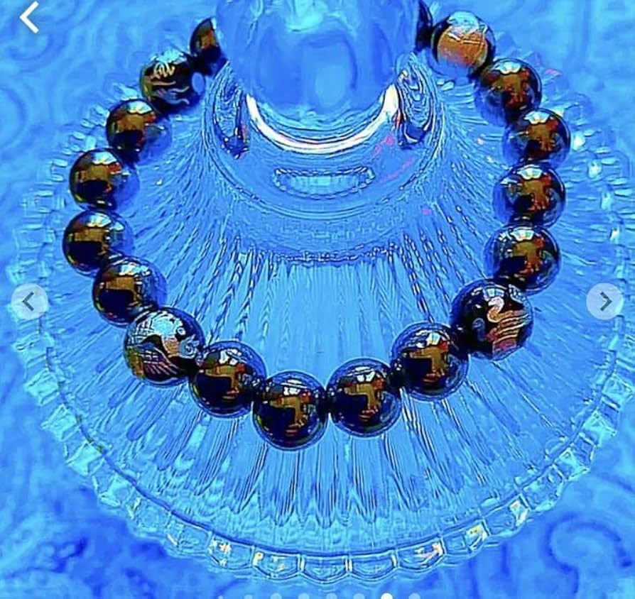 金運爆上げ 8mmヘマタイト鉱石 主玉 四神9mmお念珠 奈良生駒宝山寺