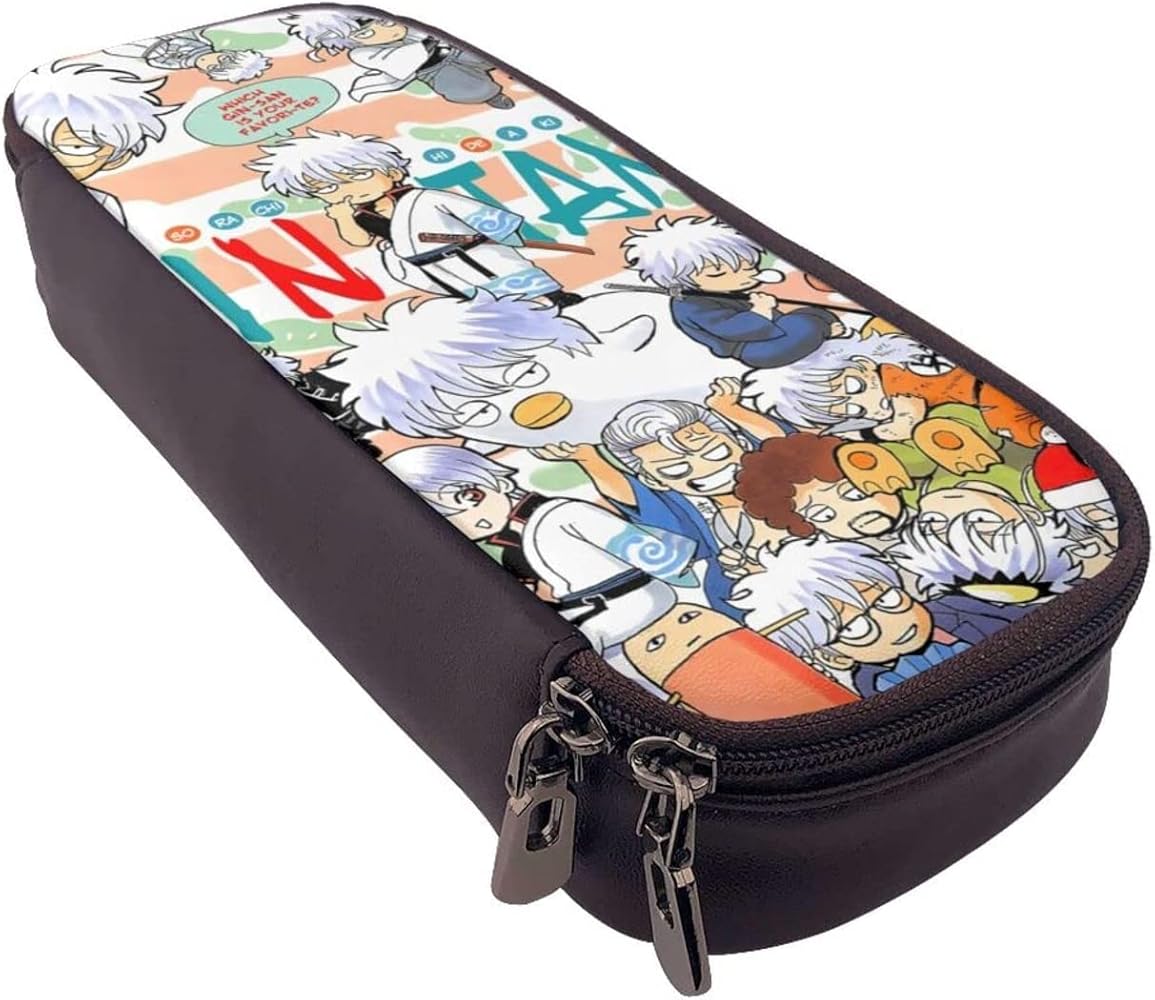 Amazon.co.jp: 銀魂 坂田銀時 ペンケース 多機能 シンプル 革 筆箱 大