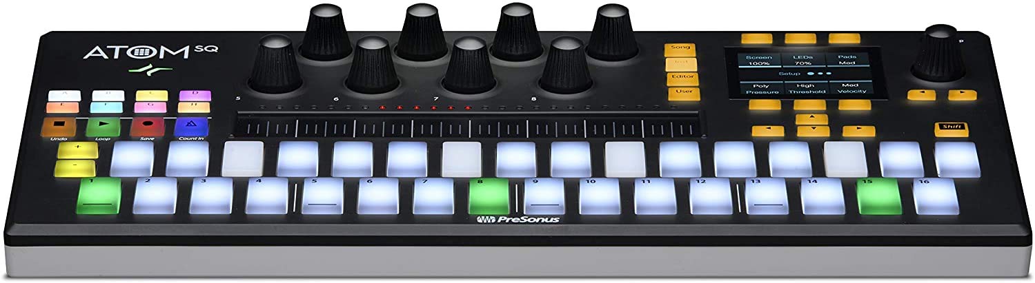 Amazon | PreSonus ATOM SQ ハイブリッド・コントローラー ベロシティ