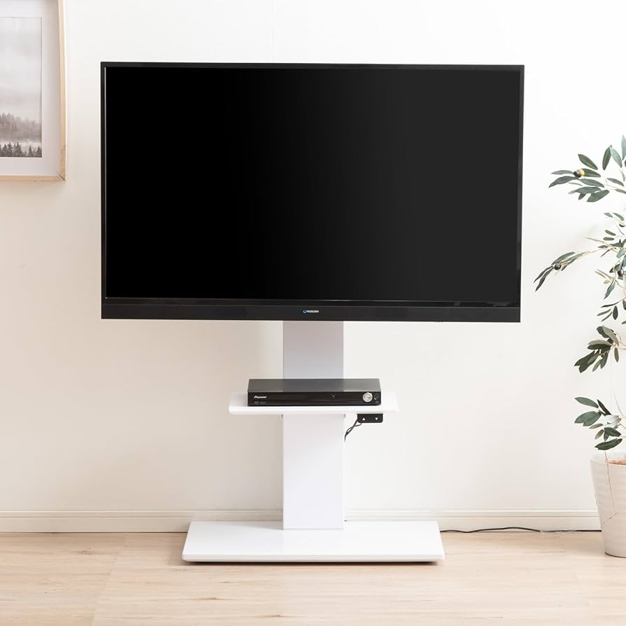 た*か様 タンスのゲン ホワイト テレビスタンド 棚板 ロータイプ 耐震