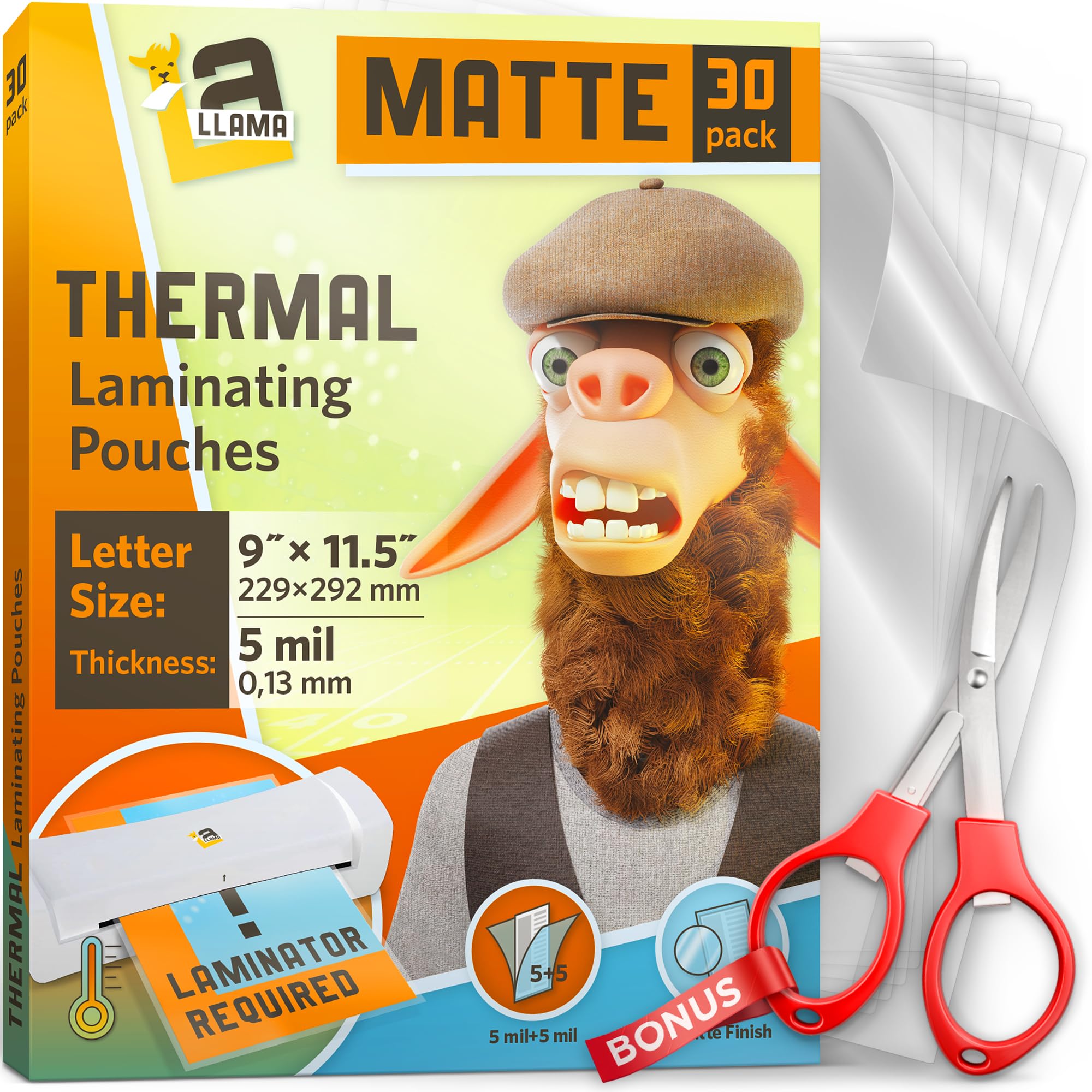Amazon.com : Matte Thermal Laminating Pouches, Matte Finish, 9 x