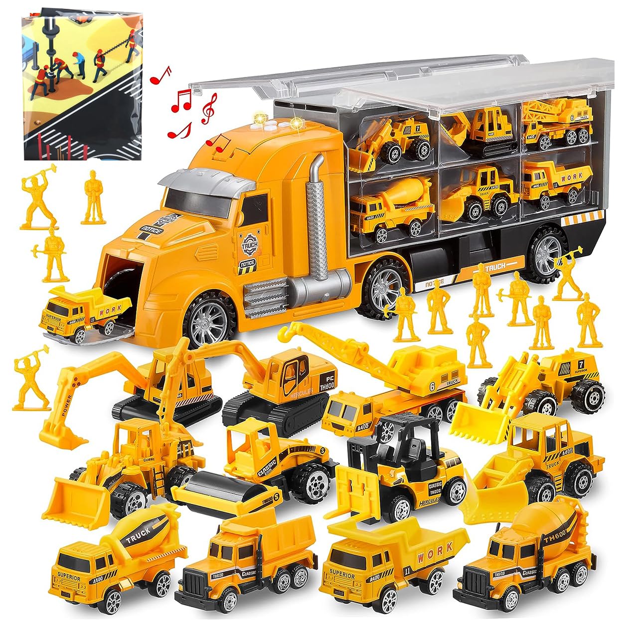 Amazon.co.jp: Carecoly 建設車両 1台収納車 12台ミニカーセット