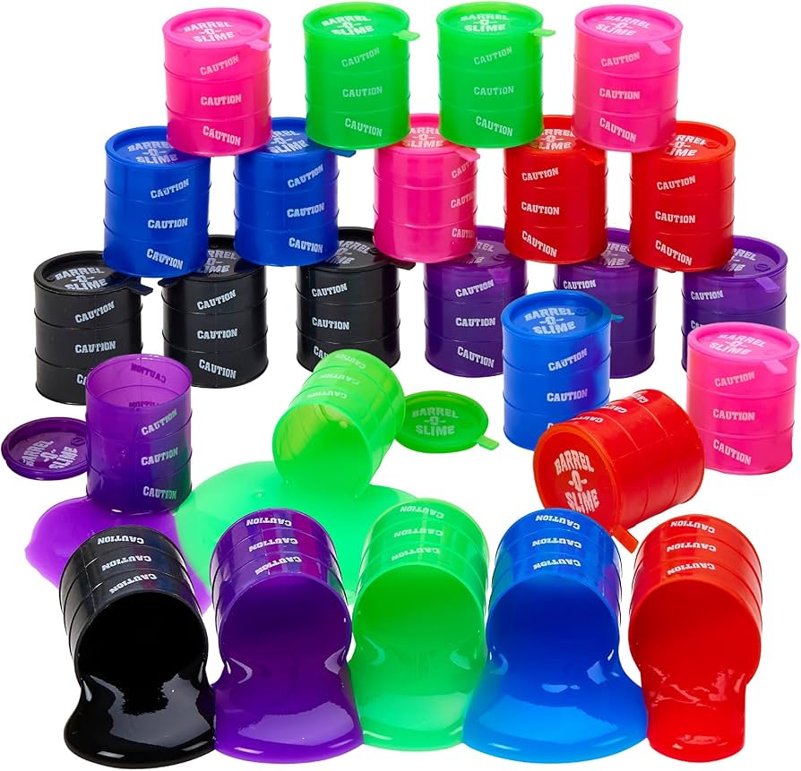 Amazon.com: Playbees Barrels of Slime 24 Pack Assorted Color Mini
