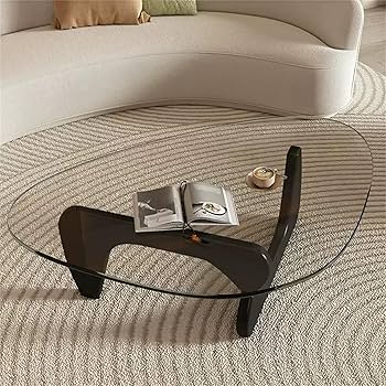 Amazon｜N/A 三角形のガラストップセンターテーブル、ミッド