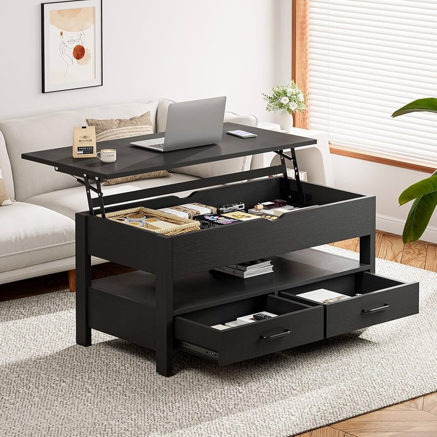 Amazon.co.jp: IKIFLY ローテーブル 昇降式 木製 コーヒーテーブル