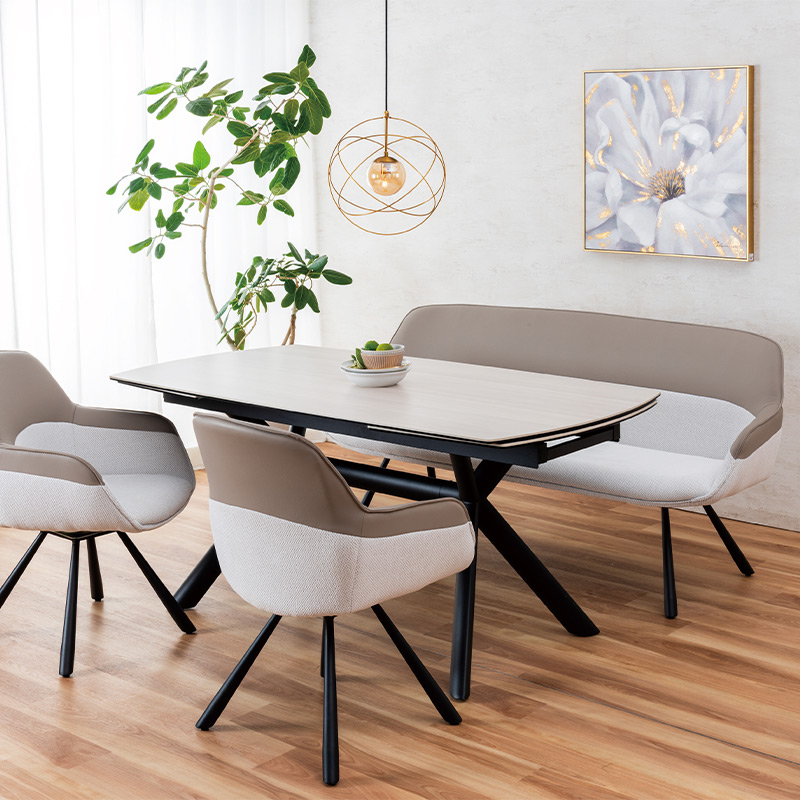 背付きベンチ NICOLA BACKREST BC(HDZ-3056F)GY/WH【大型商品配送