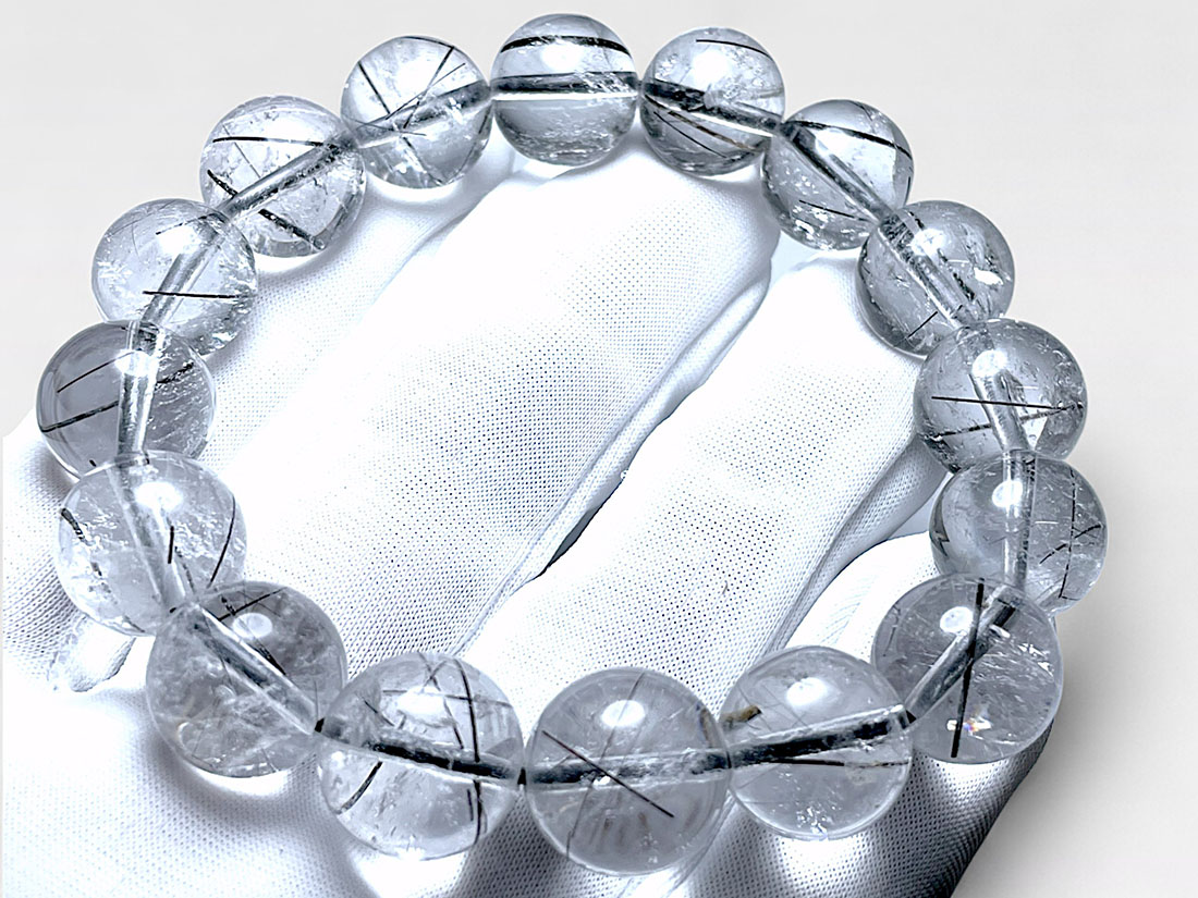 ブラックルチルクォーツ 14mm ブレスレット