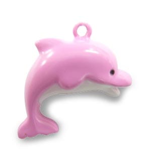イルカ鈴(L)/DOLP-L/約26mm/ピンク/1個｜作ろ！ドットコム プレシオサ