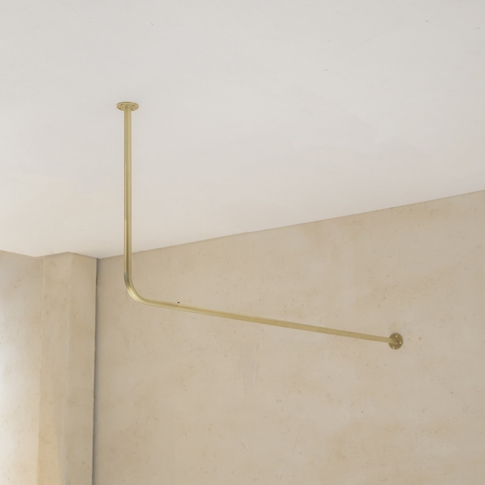 真鍮 L字型天吊りハンガーバー＜サイズオーダー＞ | サイズオーダー