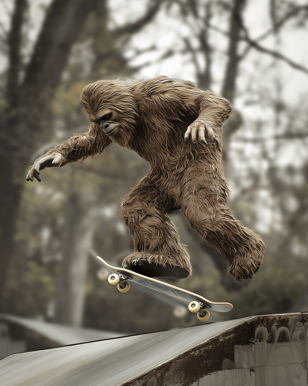 Bigfoot Skateboarding - Bigfoot and Sasquatch Wall Art Prints – 8