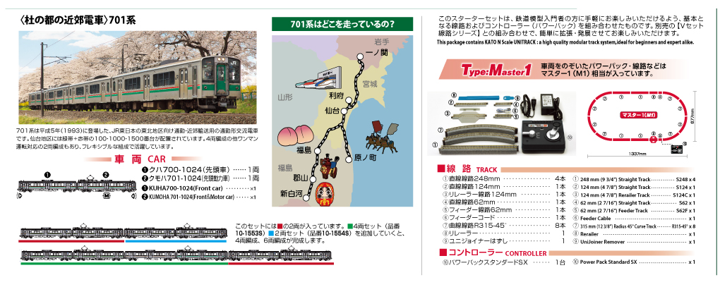 Nゲージスターターセット＜杜の都の近郊電車＞701系 品番：10-013 鉄道