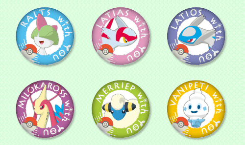 POKEMON with YOU 缶バッジに、ラルトス、ラティアス、ラティオス