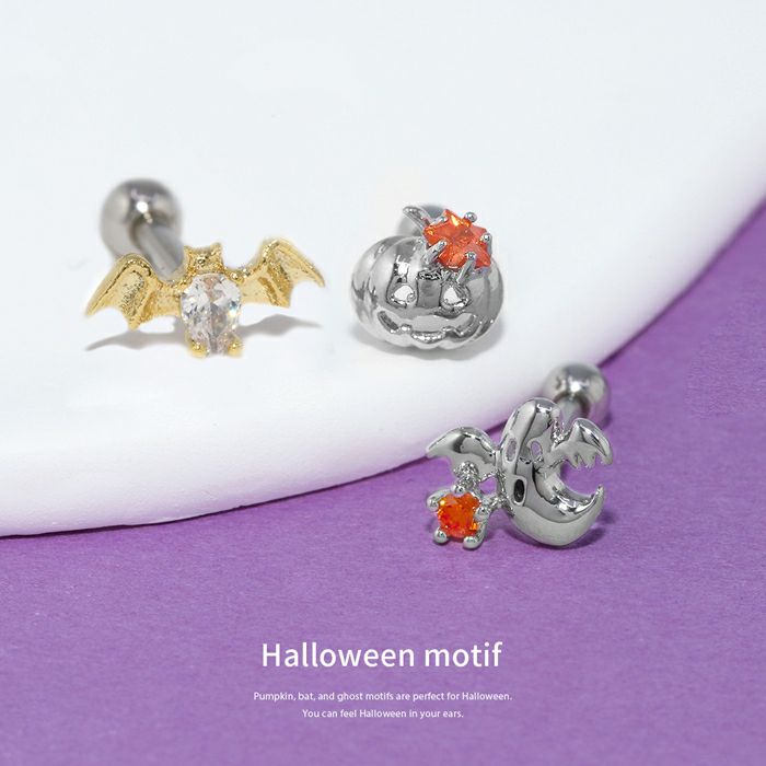 軟骨ピアス 16G ボディピアス ハロウィン おばけ コウモリ かぼちゃ