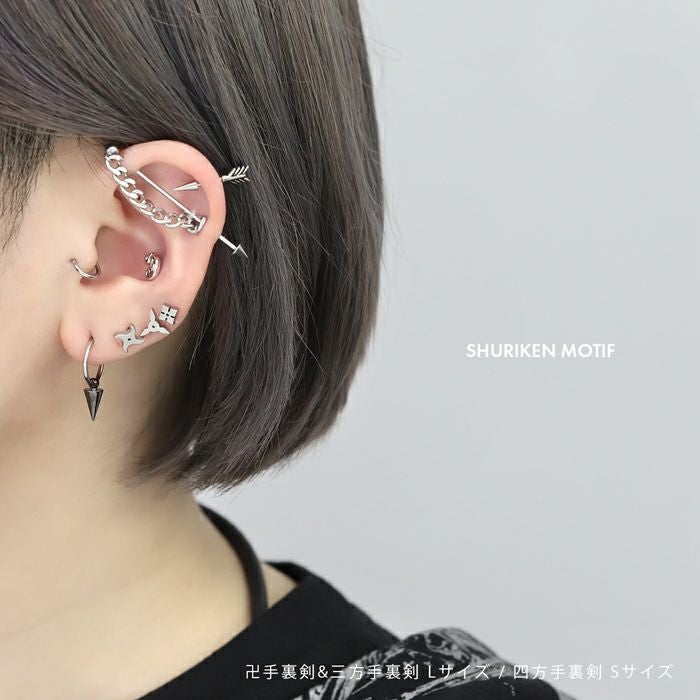 手裏剣ピアス（三方・卍・四方）｜ボディピアス凛【公式】