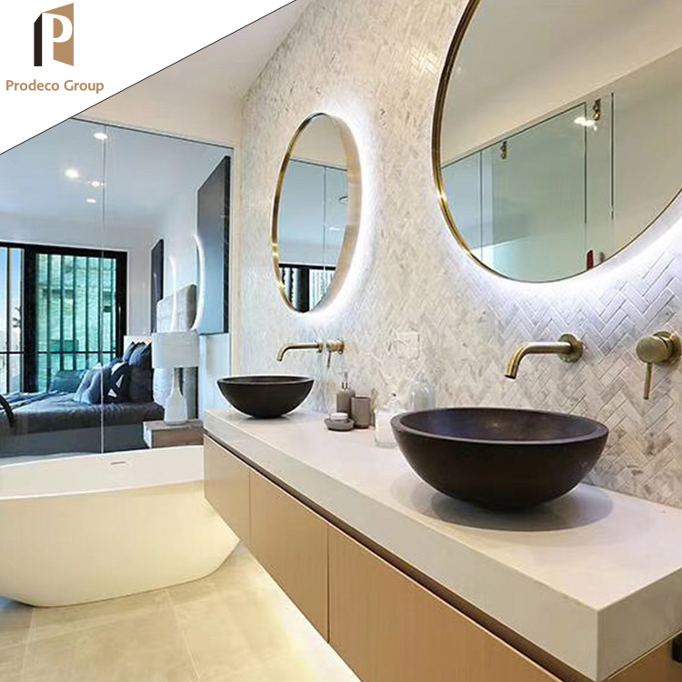 透明なバスルームの容器のシンク、芸術的な強化ガラスの洗面化粧台の