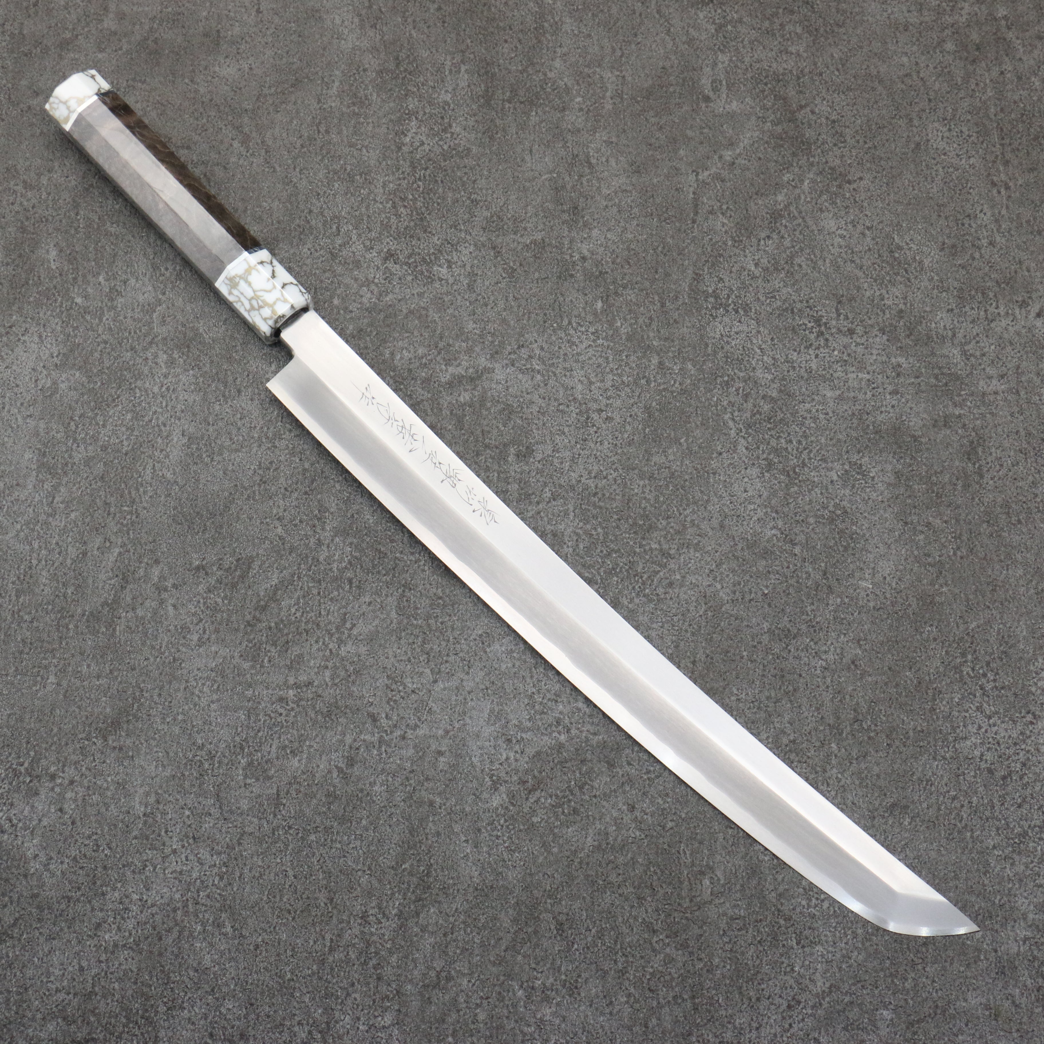 堺 孝行 斬月 銀三鋼 先丸柳刃包丁 330mm スタビライズドウッド柄 鞘