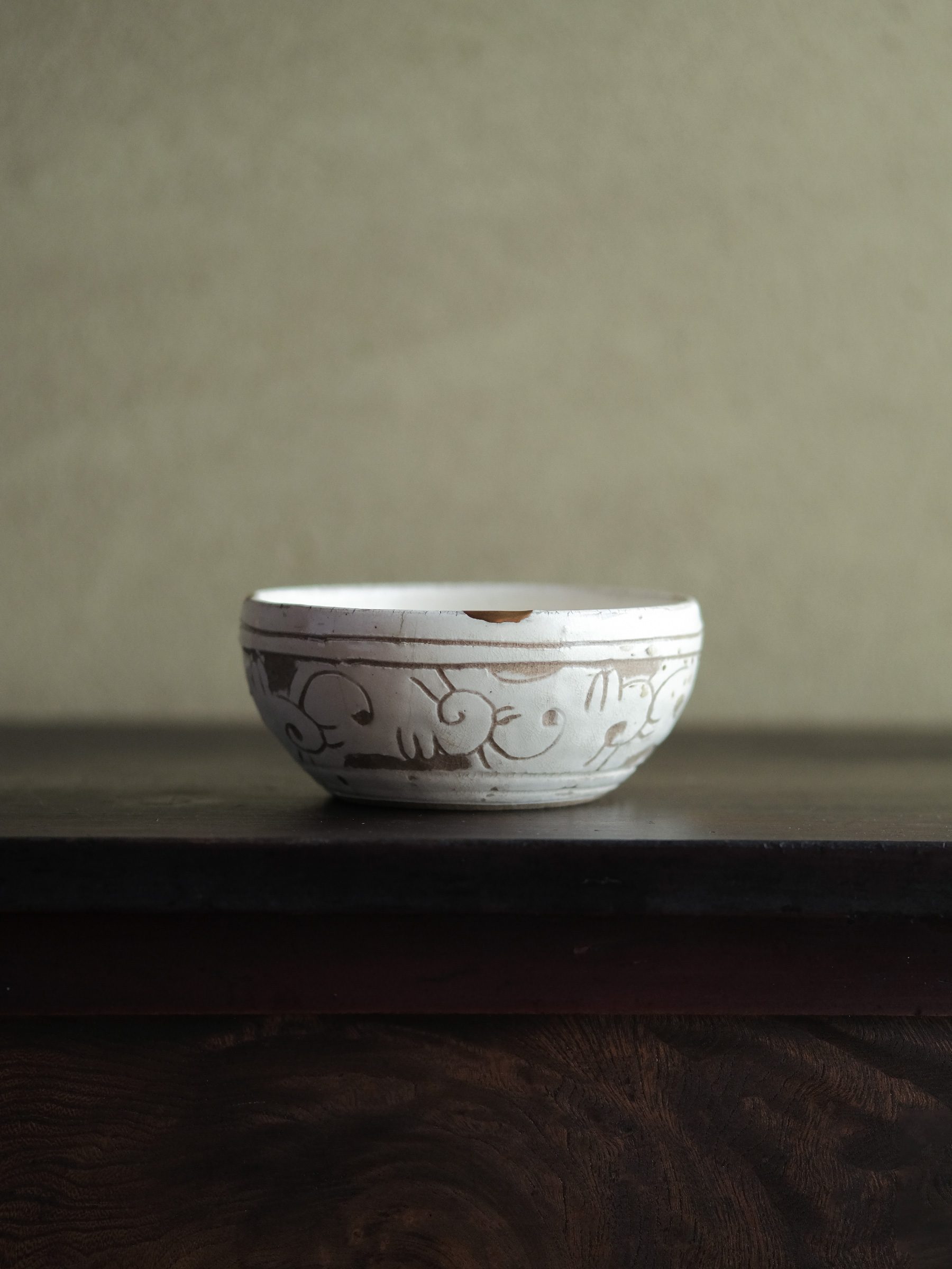 金朝 磁州窯系 白掻落小碗 | 骨董と詩学 Antique & Poetics | 蛇韻律